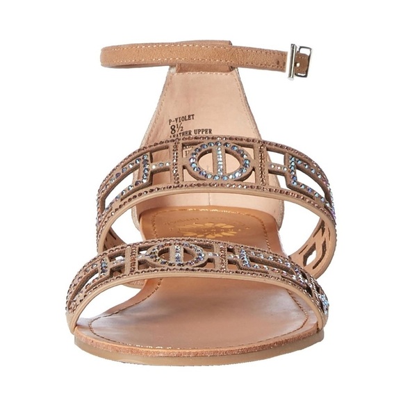 NEW Yellow Box Women's P-Violet Rhinestone Sandal in Color Natural Size 9 - Picture 5 of 11